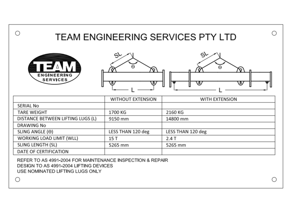 73kg Rail Lifting Spreader Beam