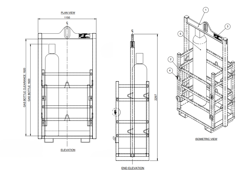 Gas Bottle Frame - Engineering Drawings