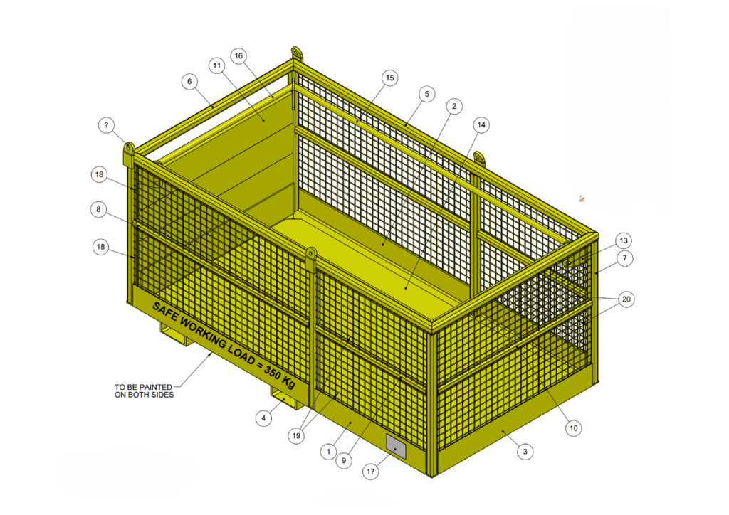 Offset Man Basket SWL 350kg