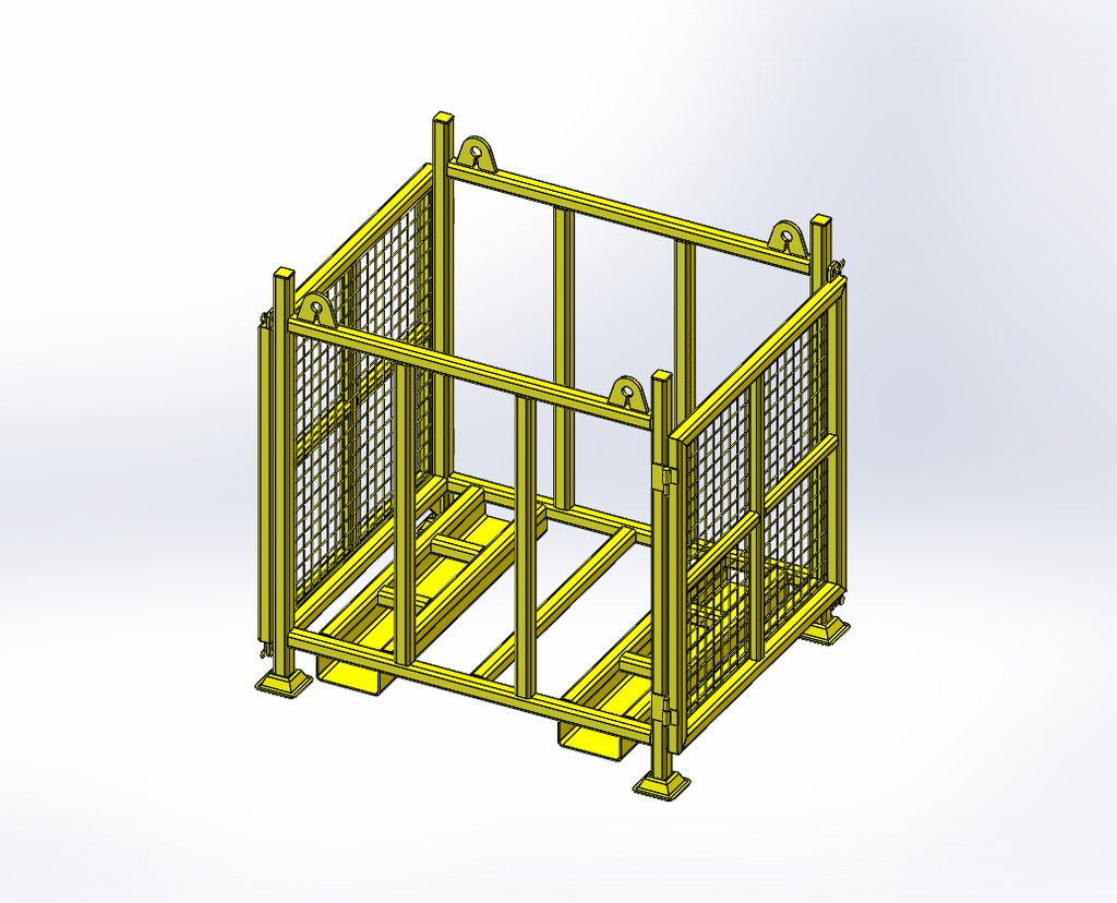 Heavy Duty Stillage Cage with Doors - Drawing