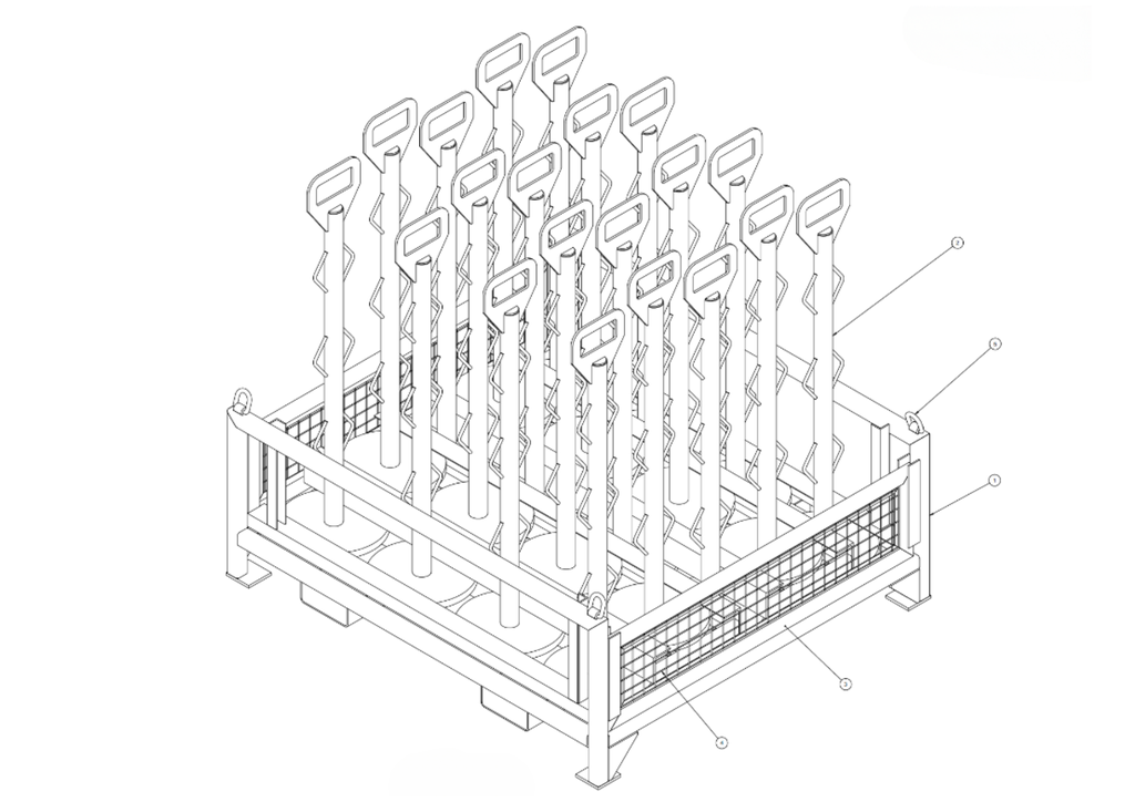 Temporary Bollard Fencing Storage Pallet